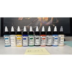 LOT OF 10 Golden High Flow Acrylics 1 fl. oz. /30 ml Sealed No Duplicates LOT107